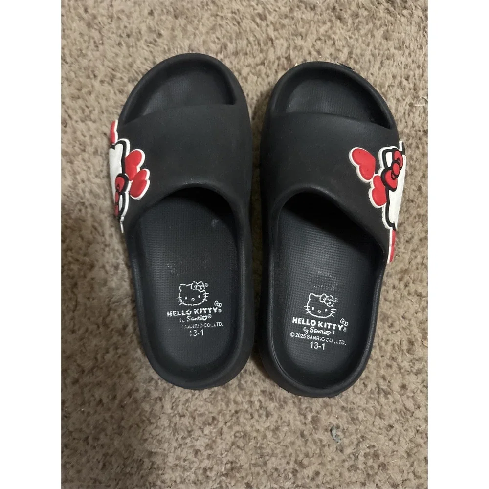 Girls Hello Kitty Slides Sz 13/1 Youth Sandals Flip Flops Beach Shoes Summer